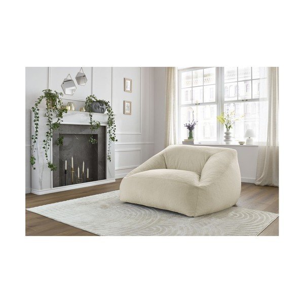 Kremno bela vreča za sedenje iz umetnega krzna Lilibet – Bobochic Paris-image-1