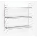 Bela 3-nivojska polica Metaltex Libro, dolžina 70 cm