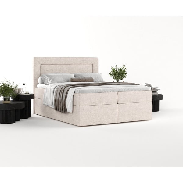 Bež boxspring postelja s prostorom za shranjevanje 180x200 cm Imagine – Maison de Rêve-image-2