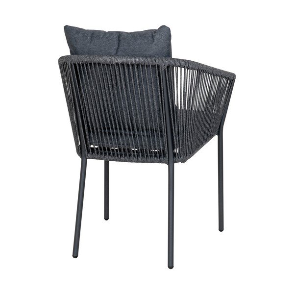 Temno siv kovinski in oblazinjen vrtni stol Salerno – House Nordic-image-4