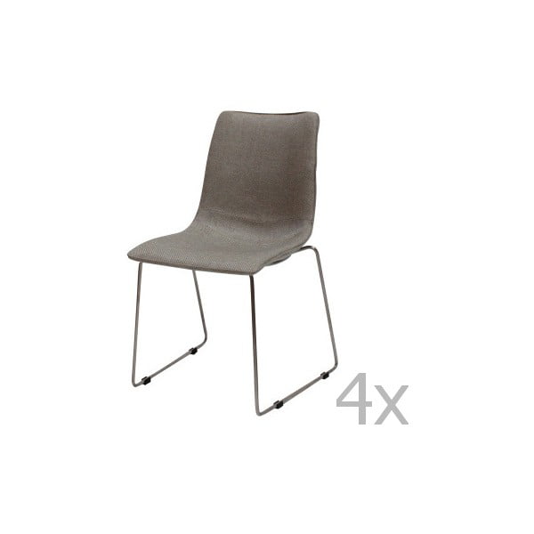 Komplet 4 sivih stolov Canett Delta