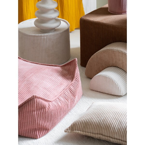 Rožnata otroška vreča za sedenje iz rebrastega žameta Square – Wigiwama-image-2