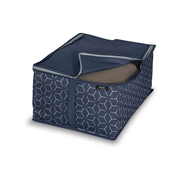 Temno modra škatla za shranjevanje Domopak Metrik, 55 x 45 cm