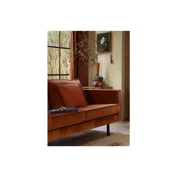 Oranžni žametni kavč BePureHome Rodeo, 190 cm-image-4