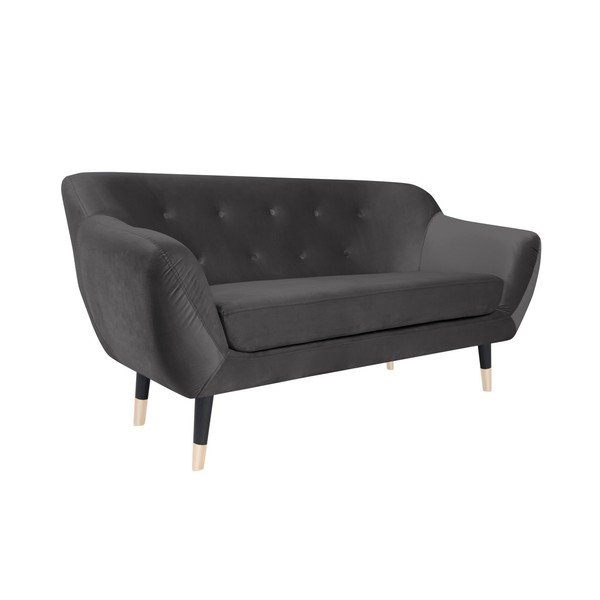 Siva zofa s črnimi nogami Mazzini Sofas Amelie, 158 cm-image-2