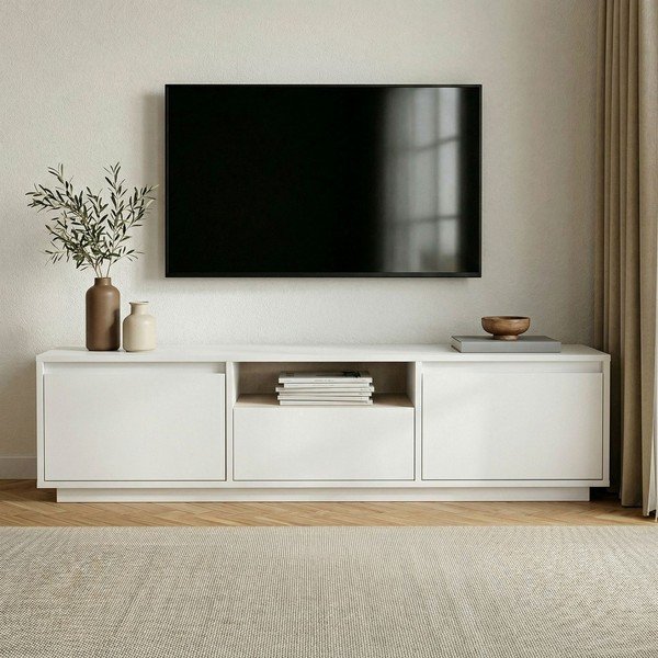 Bela TV omarica 160x42x30 cm Sentinel – Kalune Design-image-2