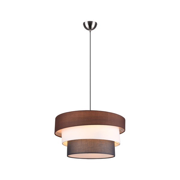 Sivo-rjava viseča svetilka s tekstilnim senčilom ø 45 cm Ibis – Trio-image-2