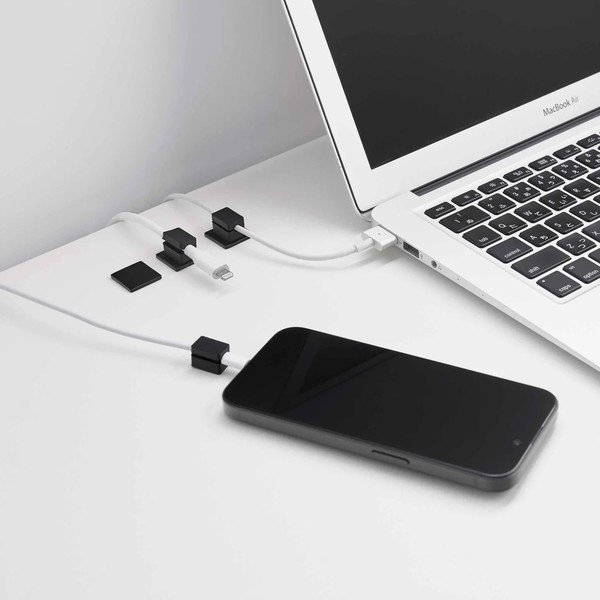 Črni kovinski organizatorji v kompletu 5 ks za kable Smart – YAMAZAKI-image-3