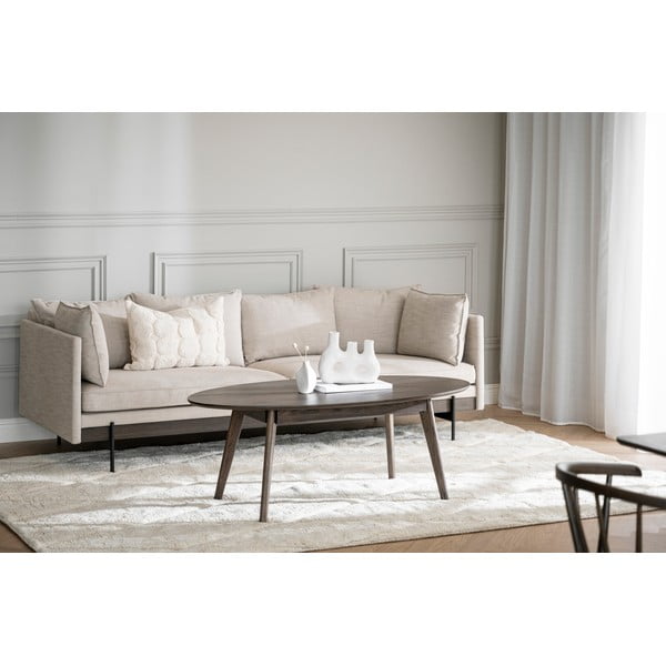 Temno rjava mizica v hrastovem dekorju 65x130 cm Yumi – Rowico-image-1