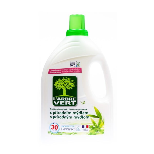 Ekološki gel za perilo z naravnim milom, L´Arbre Vert, 2 l (30 pranj)