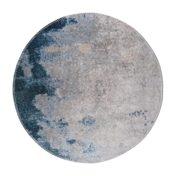 Modra/siva pralna okrogla preproga ø 100 cm – Vitaus