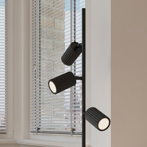 Črna aluminijasta stoječa svetilka z upogljivo konstrukcijo (višina 155 cm) Gleam – Sollux-image-2