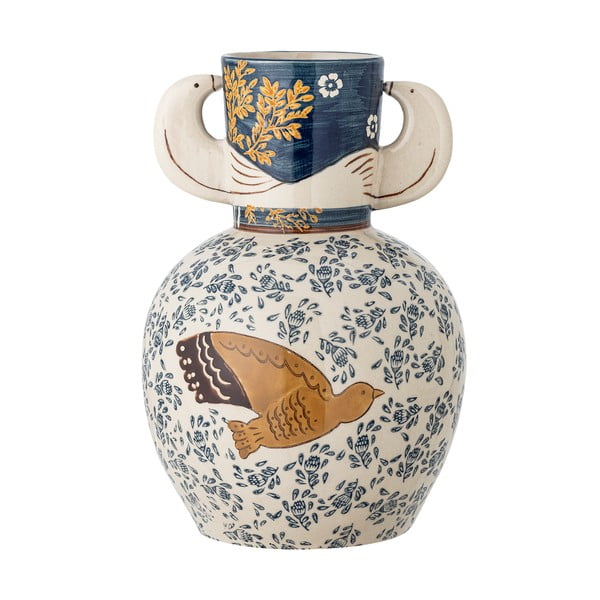 Lončena ročno poslikana vaza (višina 23,5 cm) Hezha – Bloomingville