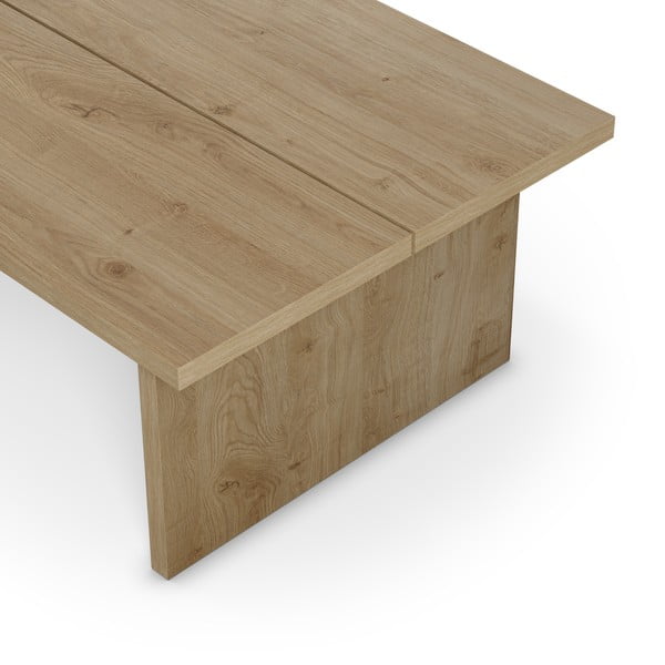 Mizica z mizno ploščo v hrastovem dekorju v naravni barvi 70x120 cm Loana – Marckeric-image-2