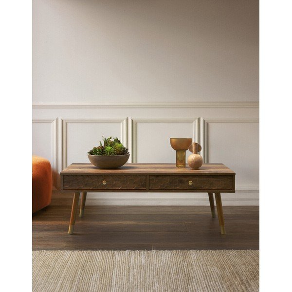 Klubska mizica v temni naravni barvi 59x110 cm Frida – Premier Housewares-image-4