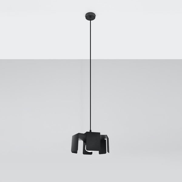 Črna viseča svetilka s kovinskim senčnikom ø 24 cm Rossario – Nice Lamps