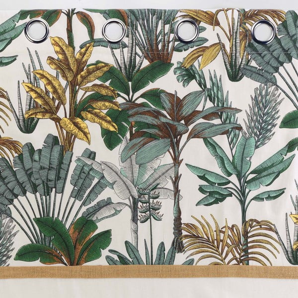 Zelena in kremno bela zavesa 140x240 cm Balinesia – douceur d'intérieur-image-3