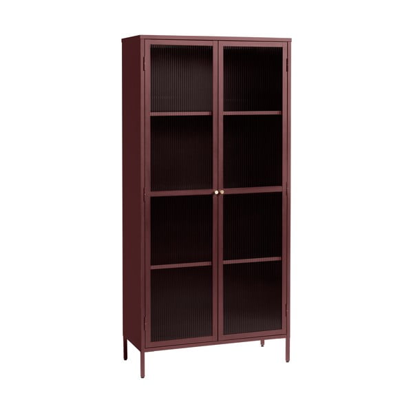Rdeča kovinska vitrina 90x190 cm Bronco – Unique Furniture-image-1