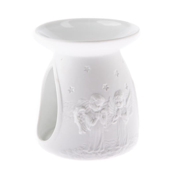 Bela porcelanasta aroma lučka Dakls, višina 12,2 cm