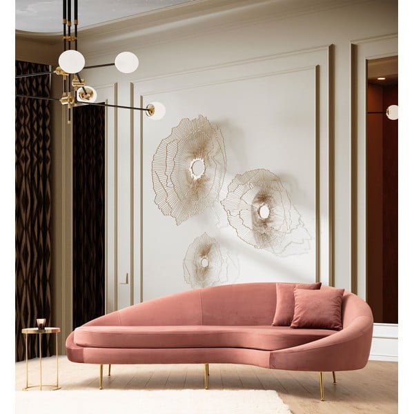 Svetlo rožnata sedežna garnitura 255 cm Eses – Artie-image-1