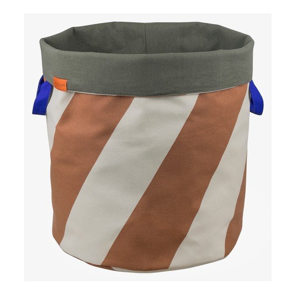 Opečnato oranžen/kremno bel tekstilni koš za perilo 5 l Diagonal – Mette Ditmer Denmark-image-2