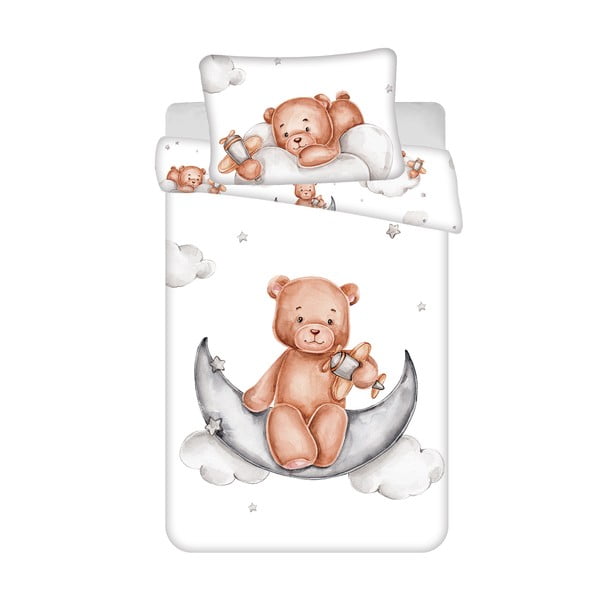 Bombažna otroška posteljnina za otroško posteljico 100x135 cm  Medvídek "Plane" – Jerry Fabrics