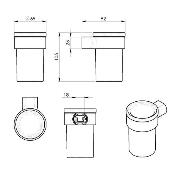 Bel/v zlati barvi steklen stenski lonček za zobne ščetke Gedy Pirenei – Sapho-image-2
