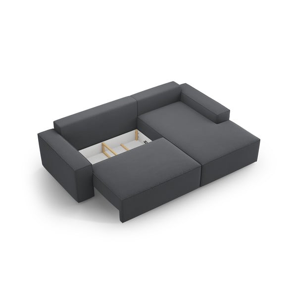 Temno siva raztegljiva kotna sedežna garnitura (desni kot) Jodie – Micadoni Home-image-4