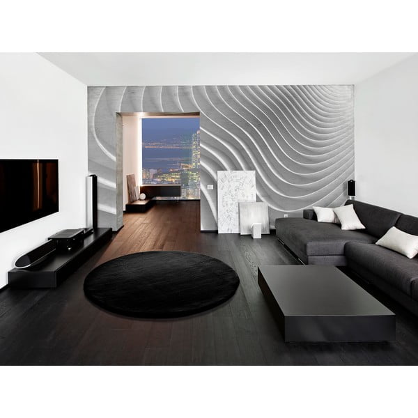 Črna preproga Universal Fox Liso, Ø 120 cm-image-1