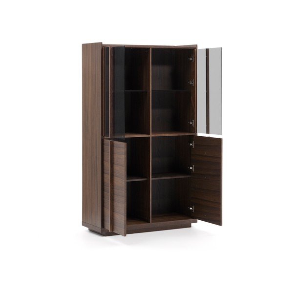 Rjava vitrina v orehovem dekorju 100x170x40 cm Onix – Kave Home-image-3