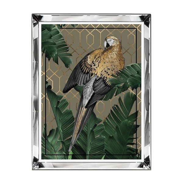 Stenska slika JohnsonStyle Zlati papagaj, 71 x 91 cm