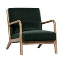 Temno zelen žameten fotelj WOOOD Mark