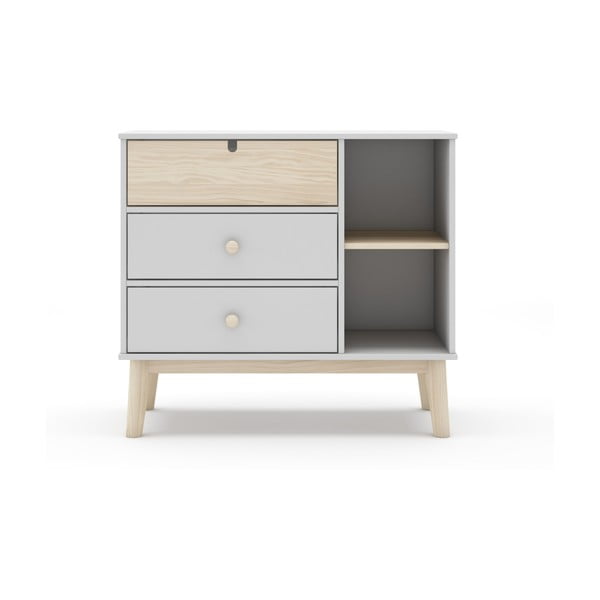 Bela nizka otroška komoda 90x40 cm Estefania – Marckeric