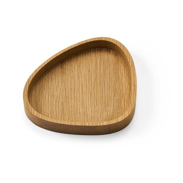 Dekorativna lesena škatla za shranjevanje v naravni barvi 18x16x3 cm Curve M – LIND DNA-image-1