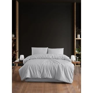 Svetlo siva posteljnina za zakonsko posteljo/podaljšana z rjuho/4-delna 200x220 cm – Mila Home
