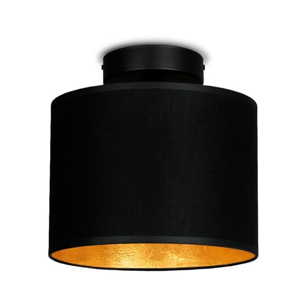 Črna stropna svetilka z detajli v zlati barvi Sotto Luce Mika XS CP, ⌀ 20 cm