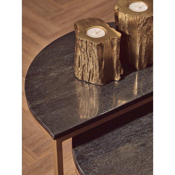 Stranske mizice v kompletu 2 ks z marmorno mizno ploščo 28x45 cm Varana – Premier Housewares-image-2