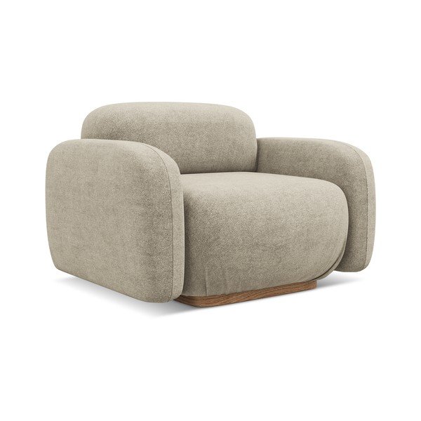 Bež modul za sedežno garnituro iz tkanine bouclé Ailani – Makamii