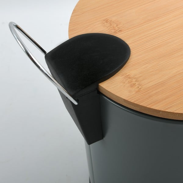 Temno siv jeklen koš za smeti s pedalom 5 l Adonis – Spirella-image-4