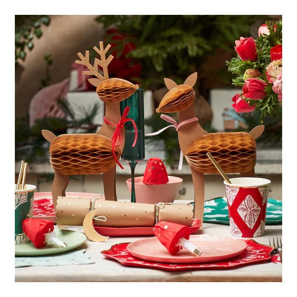 Božične figurice v kompletu 3 ks Reindeer Family – Meri Meri-image-1