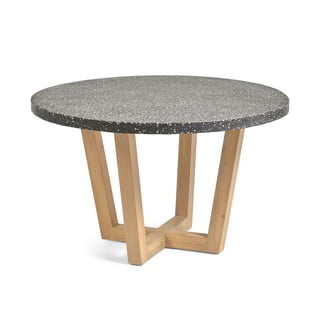 Temno siva vrtna miza s kamnito ploščo Kave Home Shanelle, ø 120 cm