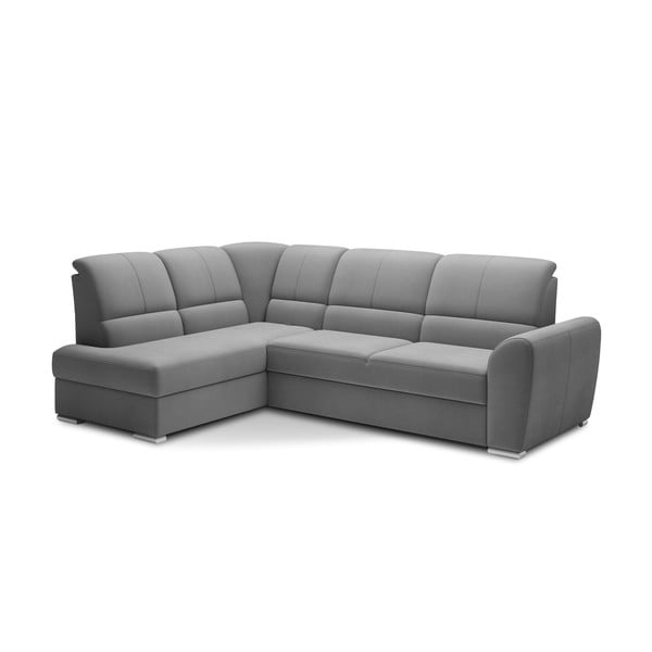 Siva žametna raztegljiva/s prostorom za shranjevanje kotna sedežna garnitura (levi kot/v obliki črke L) Siber – ELTAP-image-2