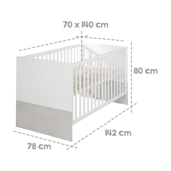 Otroška posteljica v sivi in naravni barvi 70x140 cm Julia – Roba-image-2