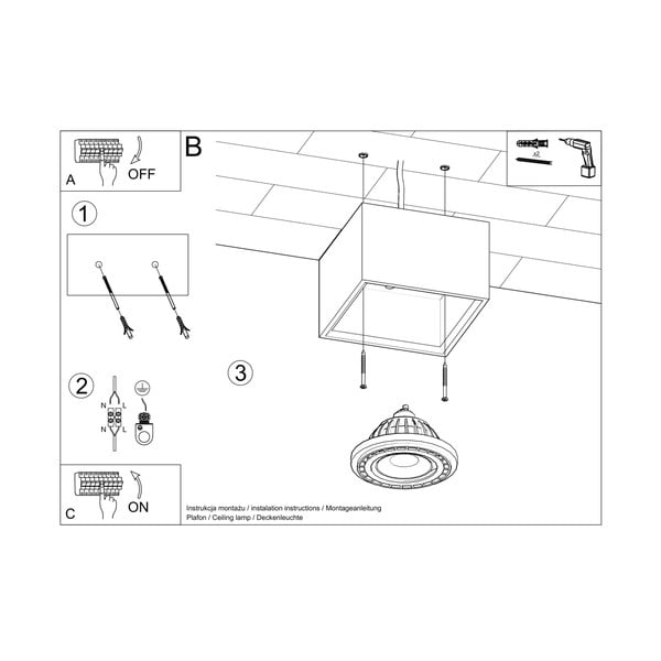 Sivo točkovno svetilo 14x14 cm Postiga – Sollux-image-4
