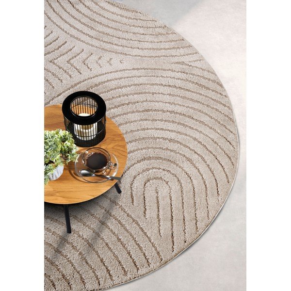 Bež okrogla preproga ø 160 cm Panglao New York Taupe – Elle Decoration-image-2