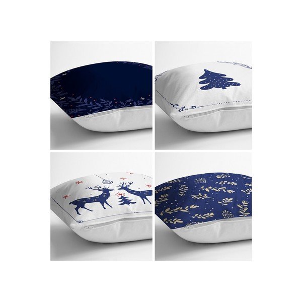 Modro-bele prevleke za blazine v kompletu 4 kom 43x43 cm - Minimalist Cushion Covers-image-1