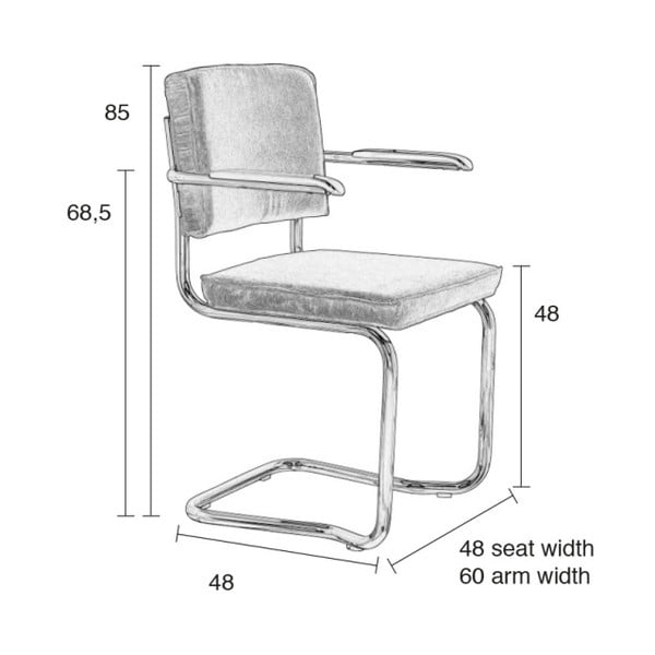 Črni oblazinjeni jedilni stoli v kompletu z nasloni za roke/gugalni 2 ks – Zuiver-image-4