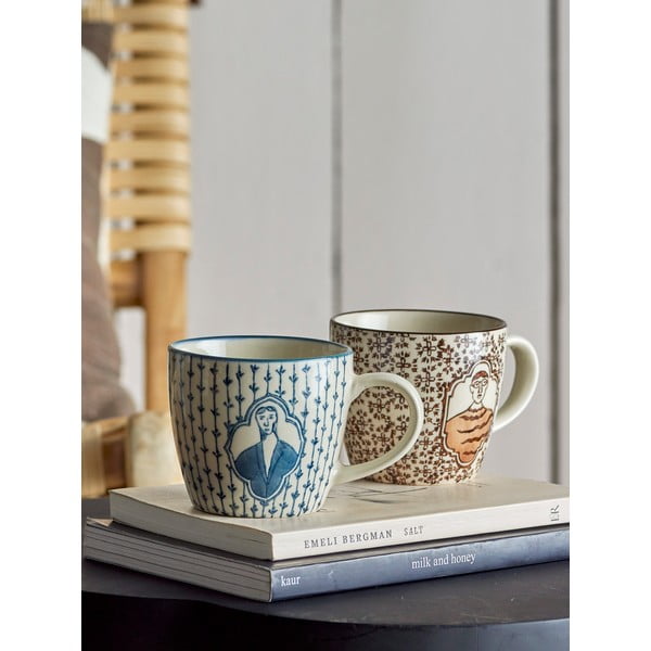 Kremno bele lončene skodelice v kompletu 2 ks 200 ml Tonia – Bloomingville-image-1