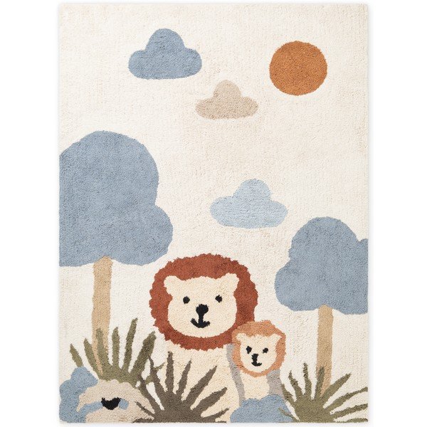 Kremno bela pralna/ročno tkana bombažna otroška preproga 140x200 cm Snuggle Lionel – Hanse Home