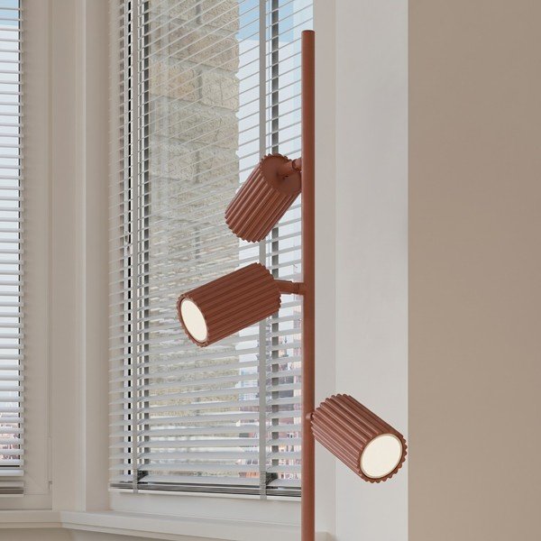 Opečnato oranžna aluminijasta stoječa svetilka z upogljivo konstrukcijo (višina 155 cm) Gleam – Sollux-image-2